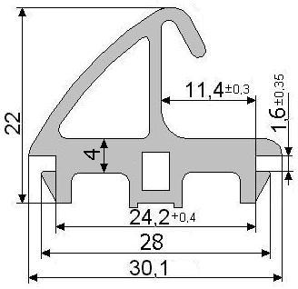 Уплотнитель для алюминиевых конструкций 1132 аналог КПУ 09-01